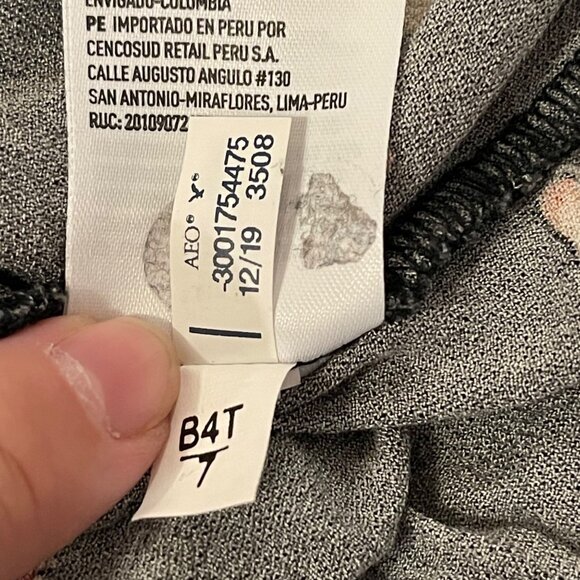 NWOT American Eagle Floral Maxi Slit Skirt Medium black white yellow Size M - Picture 9 of 12